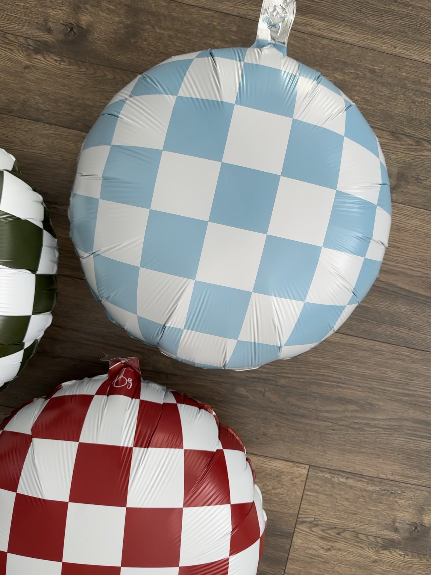 Check It: Light Blue and White Checkered Balloon