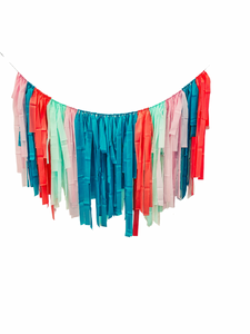 FRINGE BACKDROP Light Pink, Turquoise, Coral, Mint