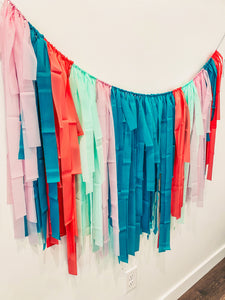 FRINGE BACKDROP Light Pink, Turquoise, Coral, Mint