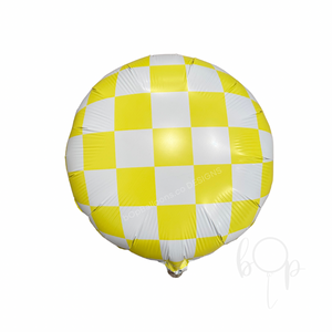 Check It: Lemon and White Checkered Balloon