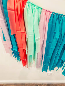 FRINGE BACKDROP Light Pink, Turquoise, Coral, Mint