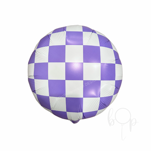 Check It: Lavender and White Checkered Balloon