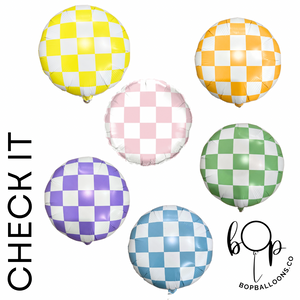 Check It: Lemon and White Checkered Balloon