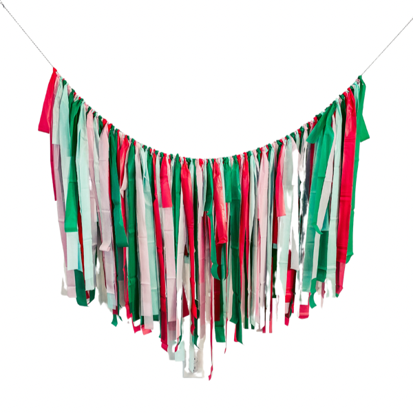 FRINGE BACKDROP Green, Red, Light Pink, Mint