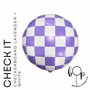 Check It: Lavender and White Checkered Balloon