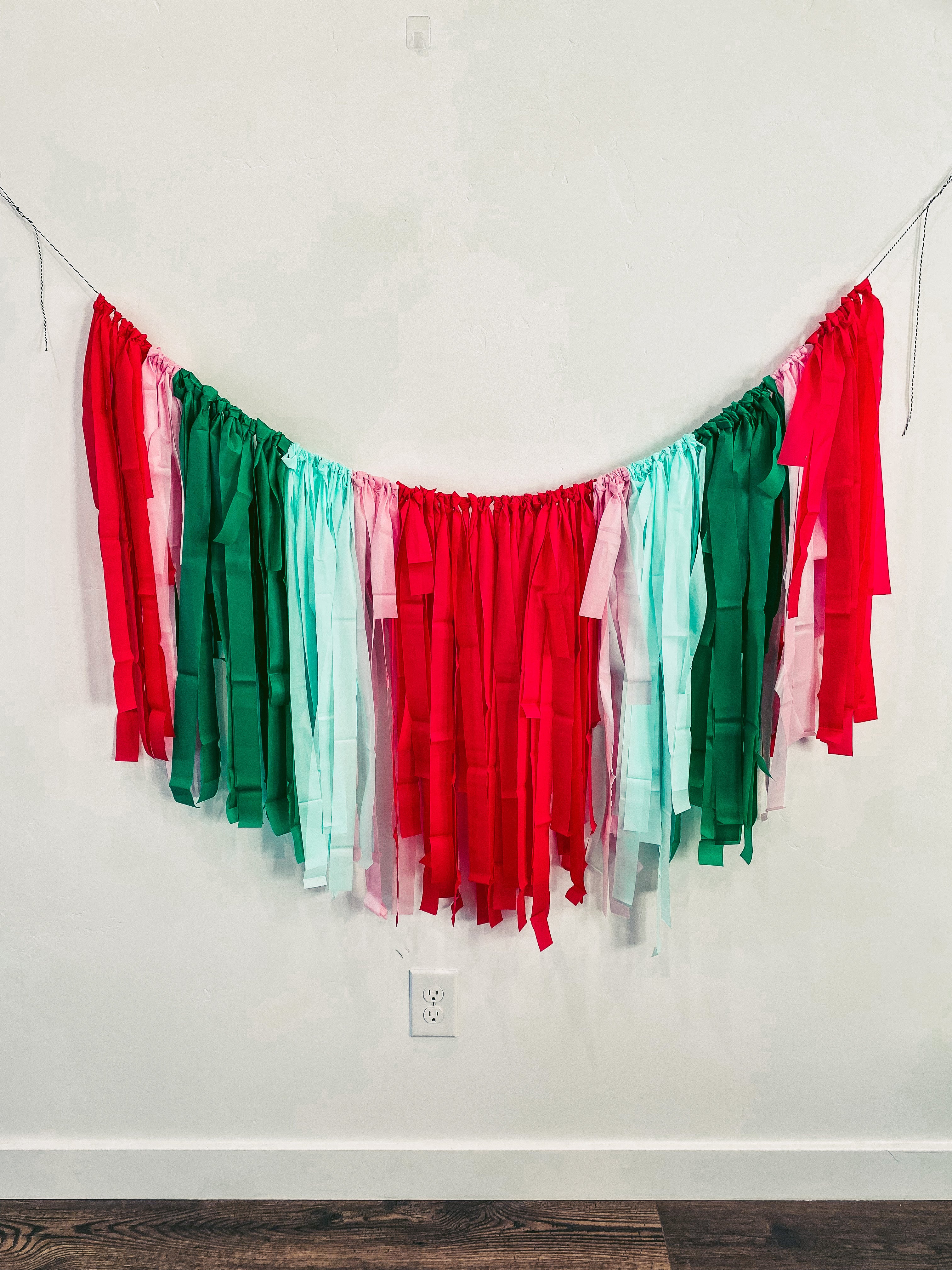 FRINGE BACKDROP Red, Green, Light Pink, Mint