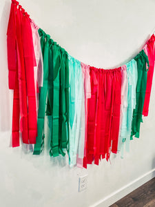 FRINGE BACKDROP Red, Green, Light Pink, Mint