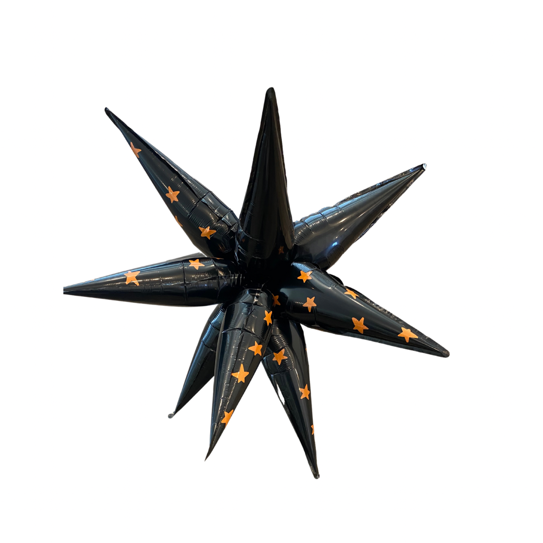 Black Burst with ORANGE STARS